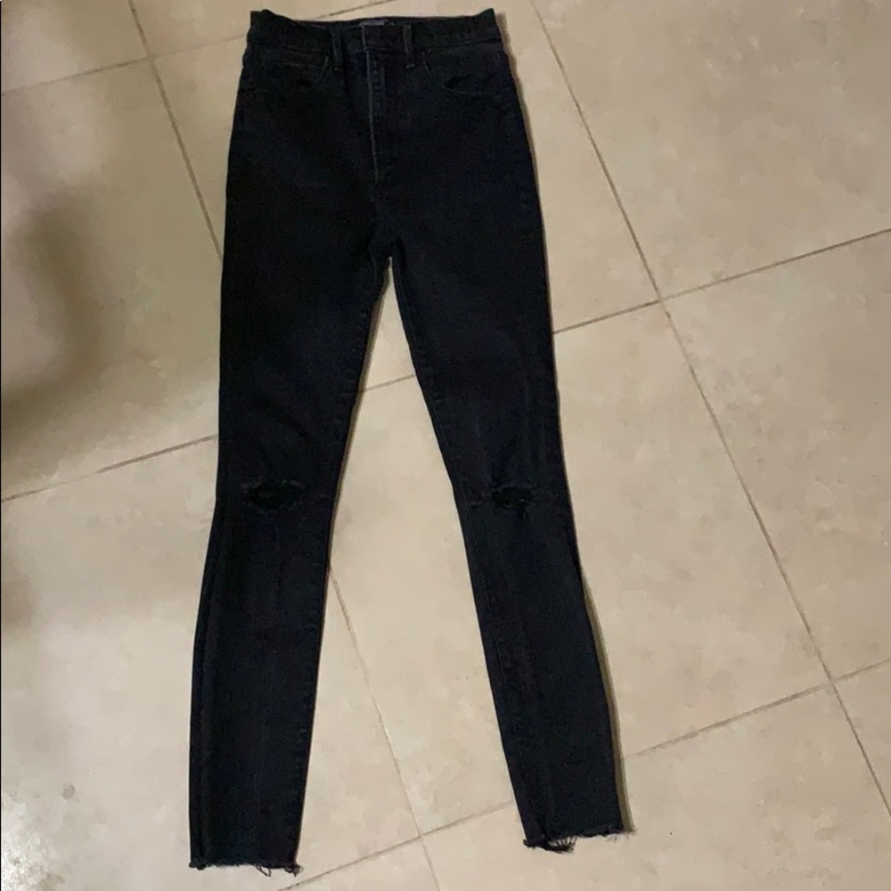 Abercrombie black high waist skinny jeans 25 0s